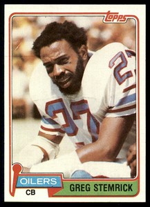 1981 Topps A Greg Stemrick #123 RC NM-MT / Better Houston Oilers