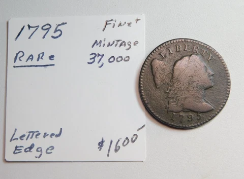 1795 LETTERED EDGE LARGE CENT FINE+ ORIGINAL 37,000 MINTAGE!!!⭐⭐⭐ Cover