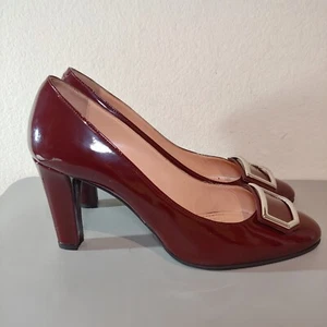 Bally Pralia 85 Burgundy Plain Women's US 9 Eu 39.5 Pumps Heels Red - Picture 1 of 6