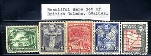 1938 British Guiana KING ♔GEORGE VI 5-STAMP SET USED - Picture 1 of 1