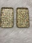 2 vintage alcohol proof paper mache Rectangular trays made in japan