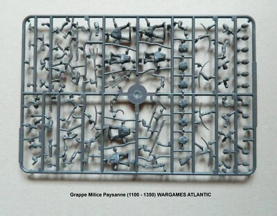 WARGAMES ATLANTIC Grappe Milice Paysanne (1100 - 1350) Figurines 28mm plastique