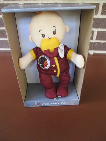 Wee Baby NFL Redskins Fan Doll Baby Stella 10" Tall Plush Magnetic Pacifier New Cover