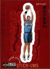 1997-98 Collector's Choice Stick-Ums Basketball Card #S28 Bryant Reeves