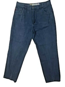 Bugleboy Gold Crest Jeans Mens 36x30 Straight Leg Loose Fit 5 Pocket Design Blue - Picture 1 of 10