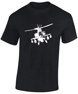 CAMISETA APACHE GUNSHIP SILHOUETTE PARA HOMBRE GENIAL RAF FUERZA AÉREA HELICÓPTERO DISEÑO EJÉRCITO - Imagen 1 de 12