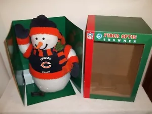 New In Box NFL CHICAGO BEARS Fiber Optic Lighted Xmas Snowman Decoration 15"  - Picture 1 of 9