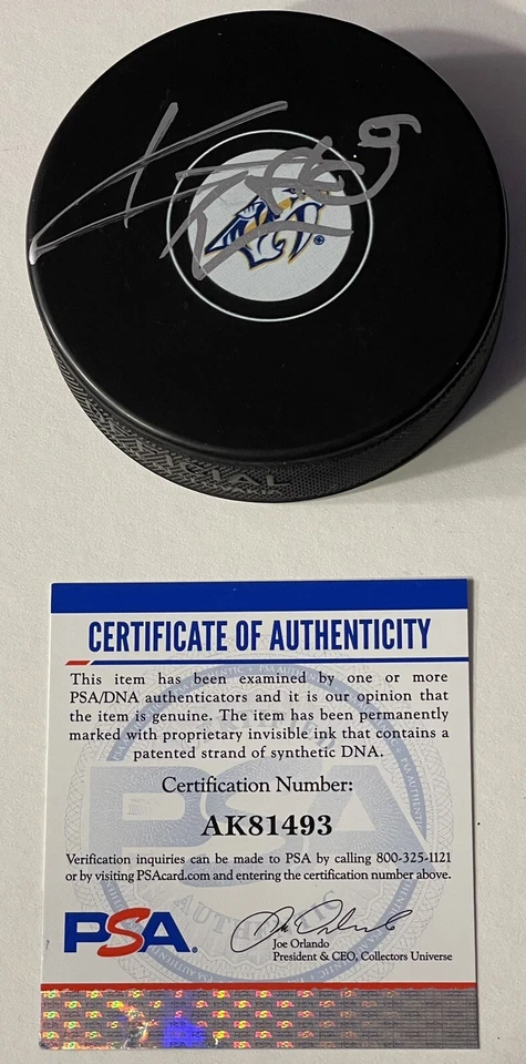 Kyle Turris Signed Autographed Nashville Predators Puck Stanley Cup PSA/DNA - Image 1 of 1