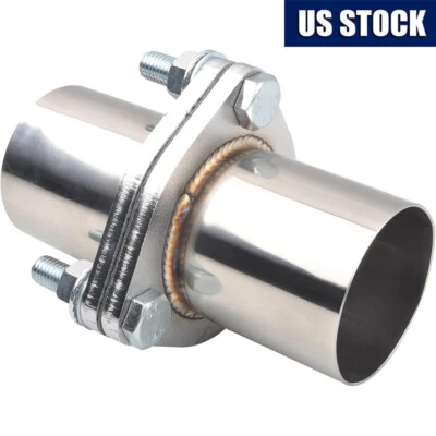 3 BOLTS 3" OD Universal Quick Fix Exhaust Triangle Flange Repair Pipe Kit - Image 1 of 4