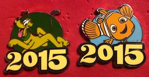 DISNEY WDW 2015 MYSTERY COLLECTION NEMO AND PLUTO DATED PIN SET - Picture 1 of 1