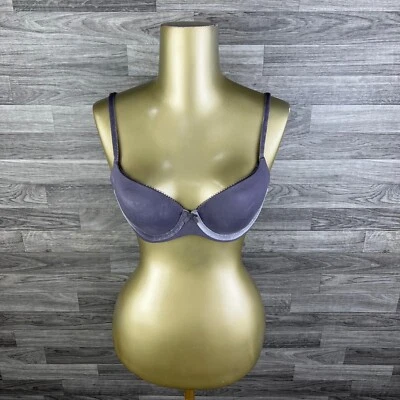 Sujetador push up gris forrado con correas ajustables VICTORIA'S SECRET para mujer talla 32 D Foto 1 de 4