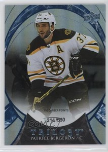 2015 Upper Deck Trilogy Career Stats Blue Rainbow Foil /550 Patrice Bergeron #8