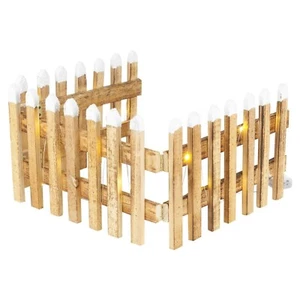 LED Light Wooden Picket 1 Fence Christmas Tree Skirt Stand Border Decor Medium - Picture 1 of 5