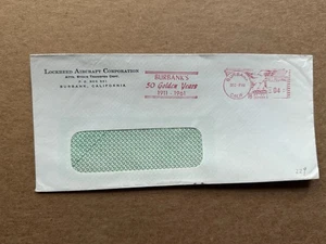 US Aircraft Thematic Meter Cover (229) +1961 Lockheed Aircraft Co +50th Anniv Ad - Picture 1 of 2
