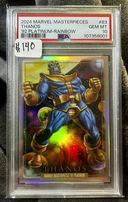 2024 Marvel Masterpieces '92 Platinum THANOS 🔥 Rainbow #83 PSA 10 GEM - Image 1 of 2