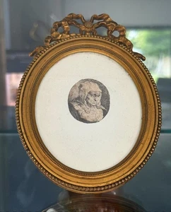Beautiful Antique French Louis XVI Bronze Frame Engraved Louvencourt 1863 - Picture 1 of 6