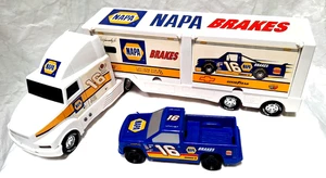 Vintage Nylint 24 Inch Long Napa Semi Truck & Trailer With Race Truck NICE! - Picture 1 of 8