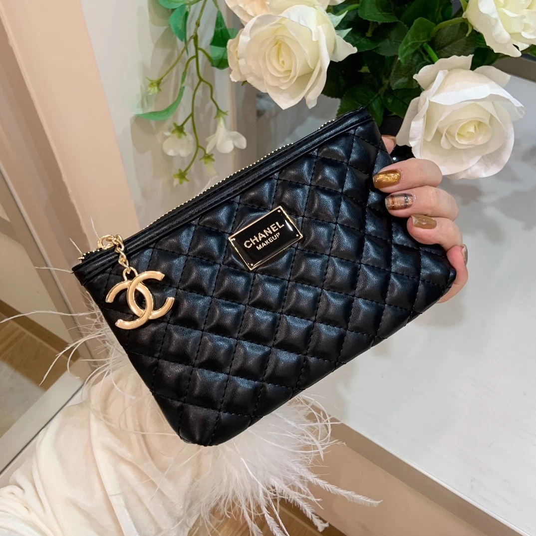 CHANEL Black Faux Leather Makeup Bags & Cases for sale - eBay
