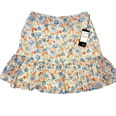 Falda forrada con volantes florales dichosa blanca como la nieve Wildfox para mujer, talla grande Foto 1 de 4