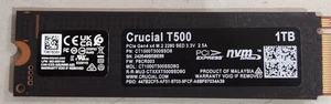 1TB Crucial T500 SSD M.2 2280 Gen4 Solid State Drive - Afbeelding 1 van 2