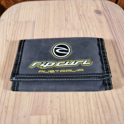 Vintage Y2K Rip Curl Wallet Black Grey Yellow Broken Zip  - Image 1 of 4