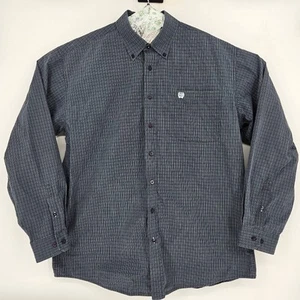 Cinch Shirt Mens Large Western Button Down Cowboy Long Sleeve Gray Plaid - Picture 1 of 12