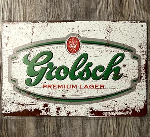 Grolsch Premium Lager Bier 8 x 12 Vintage Neuheit Blechschild Neu! - Bild 1 von 2