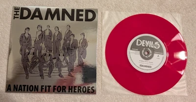 The Damned A Nation Fit for Heroes  7" Record w Picture Sleeve Red Limited 666 - Image 1 of 4