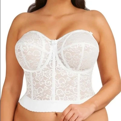 Sujetador Goddess Lace Bustier Longline Nupcial Blanco Talla US 42C Foto 1 de 4