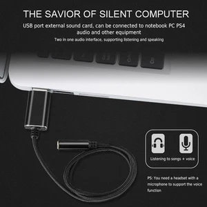 Usb To 3.5Mm Jack Adapter External Usb Sound Card Stereo Aux Adapter HLF - Picture 1 of 7