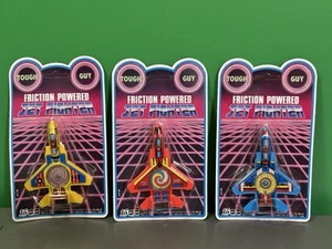 (3) JET FIGHTER Friction Powered Toy Planes NOS F-15 Eagle M9 Unpunched Vintage - Bild 1 von 24