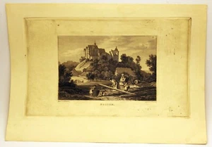Original Stahlstich - Nossen - 1844 Bild Grafik - Bild 1 von 3