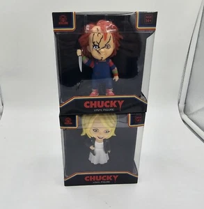 Chucky & Bride Puppe Vinyl Figur Set Chucky Good-Guy Culturefly Halloween 4,5 Zoll - Bild 1 von 10