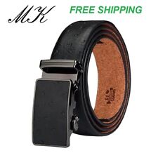 High Quality Leather Luxury Men's Belt Automatic Buckle Solid and Fashion