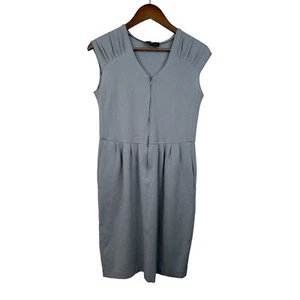 Emporio Armani Women Grey Sleeveless V-Neck Dress VTG Y2K 44 Italy - Picture 1 of 10