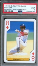 1994 U.S. Playing Cards 8 of Diamonds RON GANT Atlanta Braves PSA 9 MINT