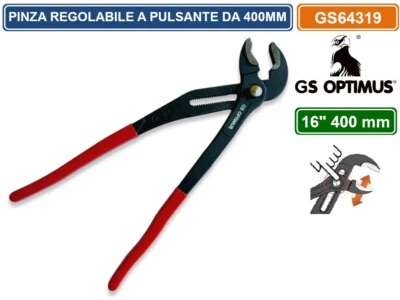 GS OPTIMUS PINZA A PAPPAGALLO 400MM REGOLABILE PER TUBI CON PULSANTE DI REGOLAZIONE RAPIDA