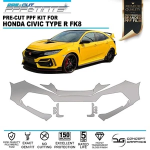 Front Bumper PPF Paint Protection Stone Chip Guard for Honda Civic Type R FK8 - Picture 1 of 3