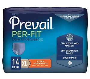 Prevail Intimo Protettivo Per-Fit per Uomo, Extra Large, Numero 14 - Foto 1 di 7