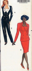 Butterick 5054 Pants Skirt Jacket Suit Pattern Wide Collar Misses 12 14 16 OOP