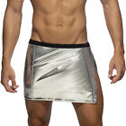 Men's Shiny Faux Leather Side Split Underwear Greek God Roman Sexy Mini Skirts