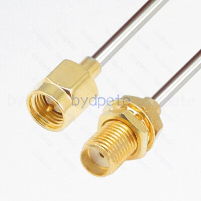 SMA Male to SMA Female RG086 RG405 Semi Rigid 304 Steel Coax Cable 50ohm RF .086 - Image 1 of 4