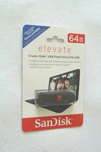SanDisk Elevate 64 GB Cruzer Glide USB Flash Drive With Free RescuePRO Software - Picture 1 of 2