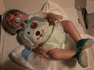 NPK Pinky Reborn baby boy doll 48CM Blue bodysuit POST FREE - Picture 1 of 6