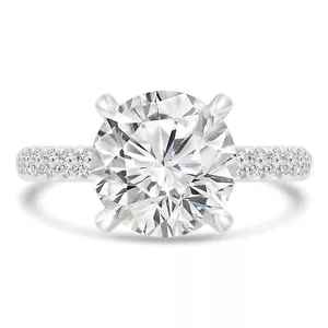 3,44 KT Rund SI2 F Diamant Pflaster Verlobungsring 18K Weißgold - Bild 1 von 3