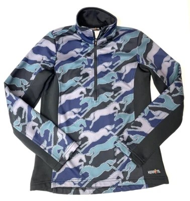 Kerrits Riding Top Pullover 1/2 Zip Horse Print Fleece Lined Equestrian Small - Image 1 of 4