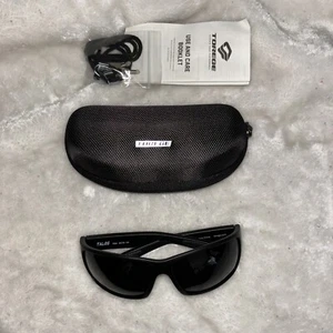 Torege Talos TR24 Black Biker 64x16 123 Sunglasses See Photos Shades W/ Zip Case - Picture 1 of 9