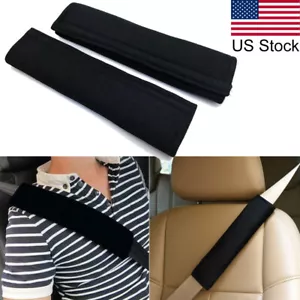 2pcs Black Seat Belt Pads Harness Comfortable Car Safety Shoulder Cover Cushion - Picture 1 of 7