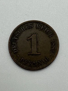 1885 J Germany 1 Pfennig RARE Key Date World Coin XF Example - Picture 1 of 4