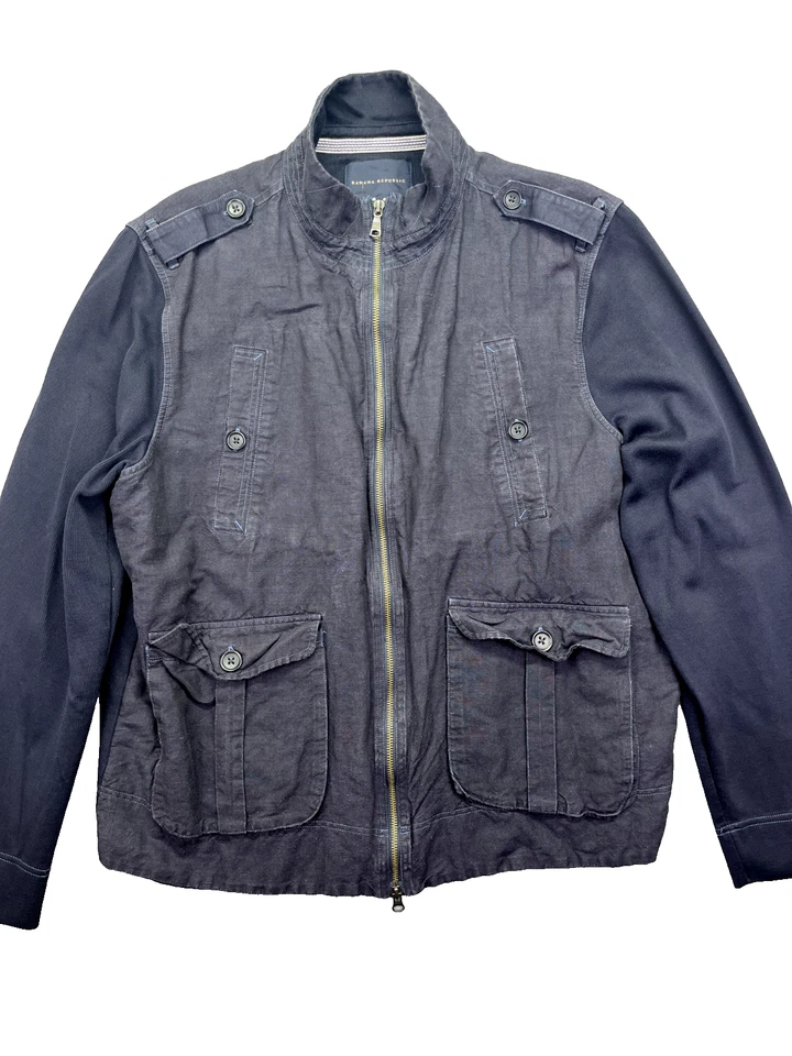 Banana Republic Jacket Mens Size XL Black Pocket Outdoors Zip Coat - Image 1 of 4